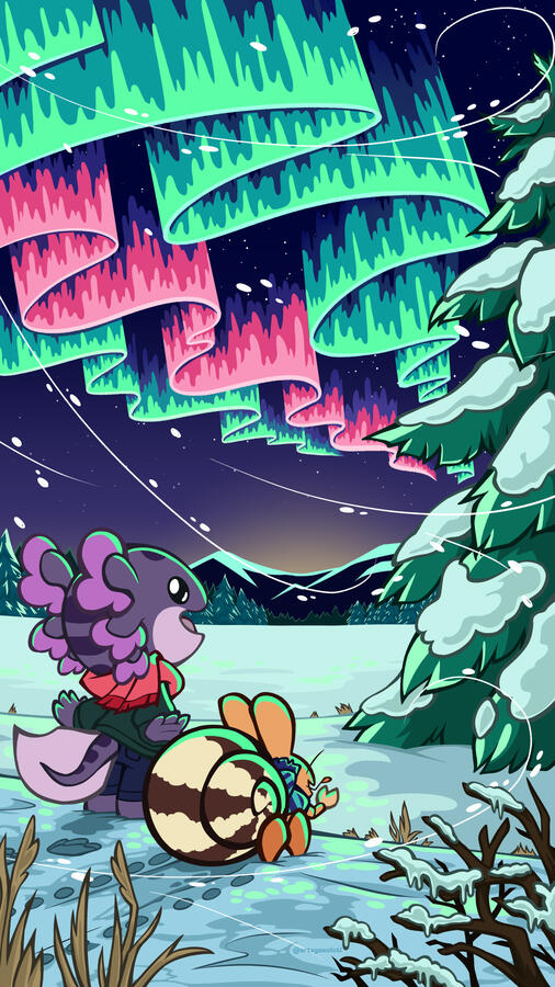 Steve and Blue Aurora